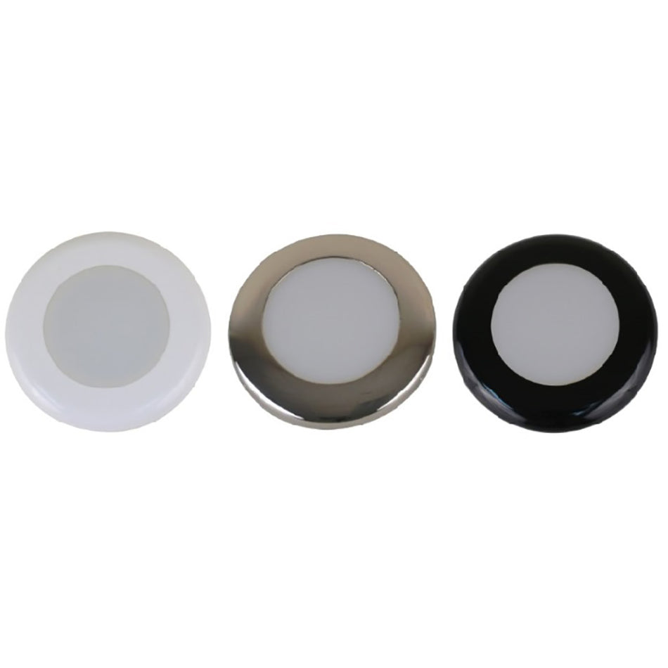 Kit de downlight Scandvik A3C - Blanc froid avec anneaux de finition SS, blanc et noir [41291P]