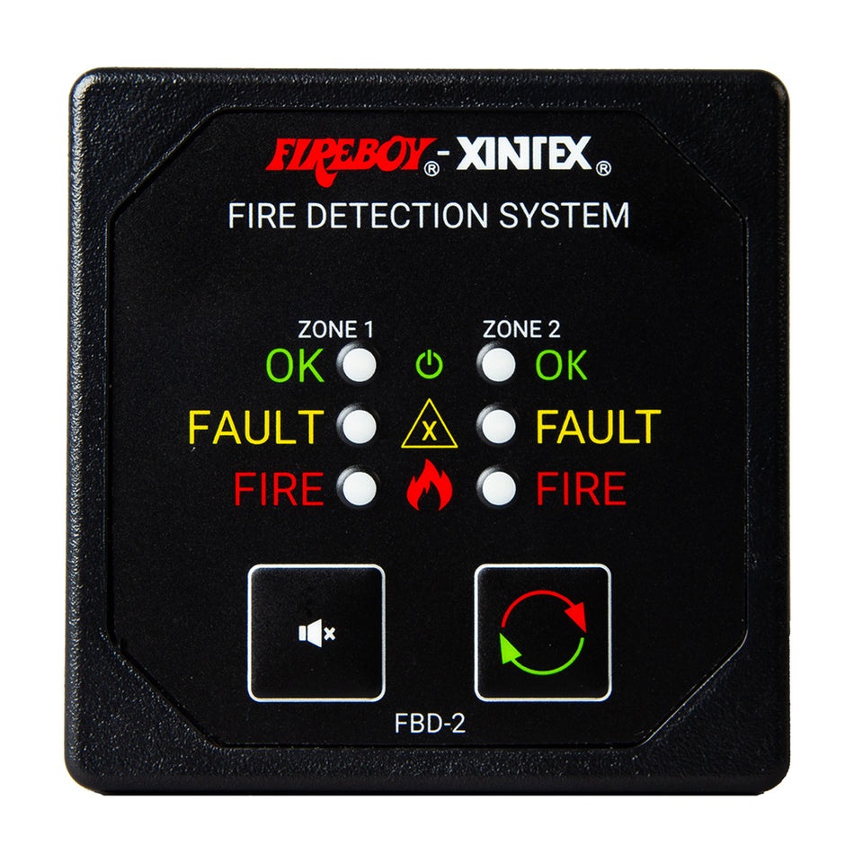 Panneau d'alarme de détection à deux zones Fireboy-Xintex - Écran 2-5/8" - 12/24 V CC [FBD-2-R]