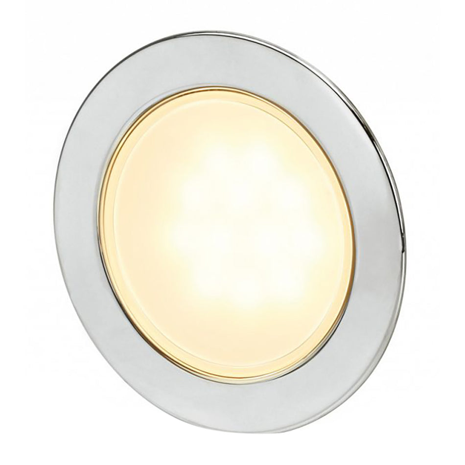 Feu de position LED rond Hella Marine EuroLED 95 Gen 2 blanc chaud - Bordure en acier inoxydable [958340021]