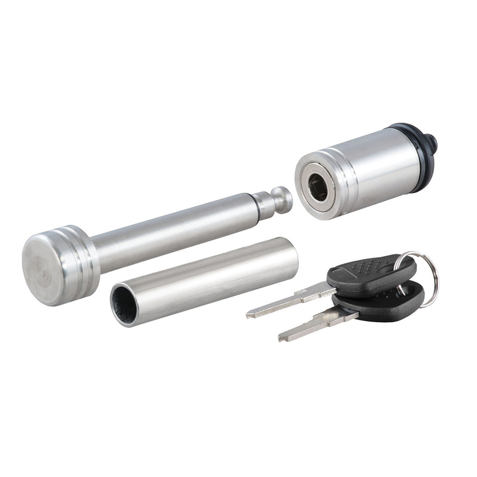 Verrou d'attelage CURT 1/2" avec adaptateur 5/8" - Récepteur 1-1/4" ou 2" - Barre - Acier inoxydable [23517]