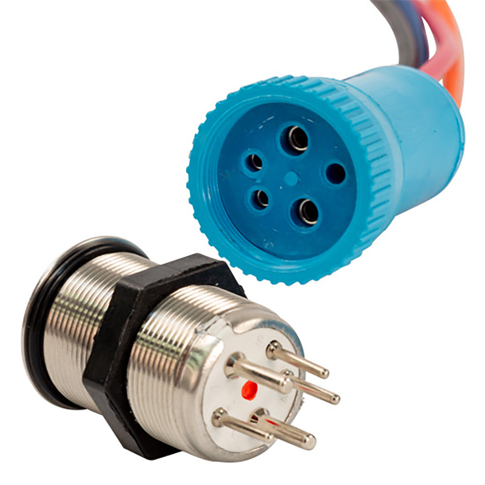 Interrupteur à bouton-poussoir Bluewater 22 mm - Contact marche/arrêt/marche - LED bleue/verte/rouge - Câble de 1 pi [9059-3113-1]