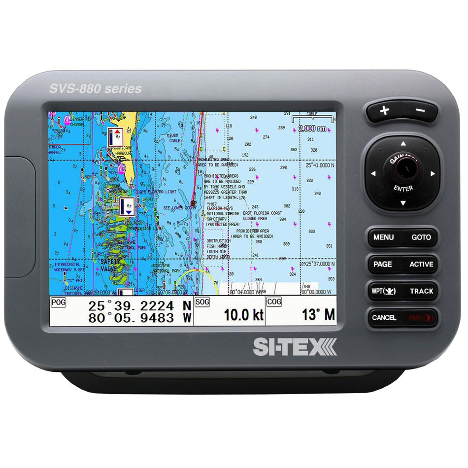 Système de traceur de cartes autonome SI-TEX 8" avec écran LCD couleur, antenne GPS interne et externe, carte C-MAP 4D [SVS-880CE+]