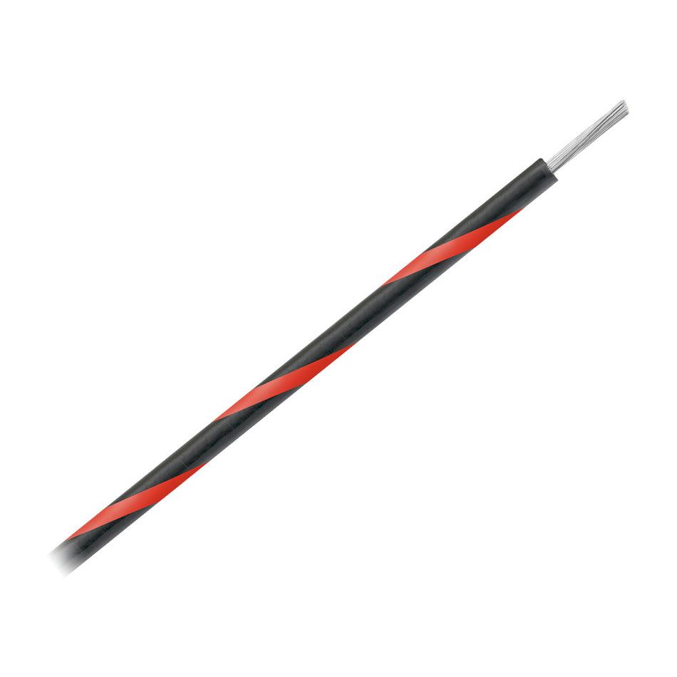 Bobine de fil marin rayé calibre 16 AWG Pacer, 500 pi - Noir avec bande rouge [WUL16BK-2-500]