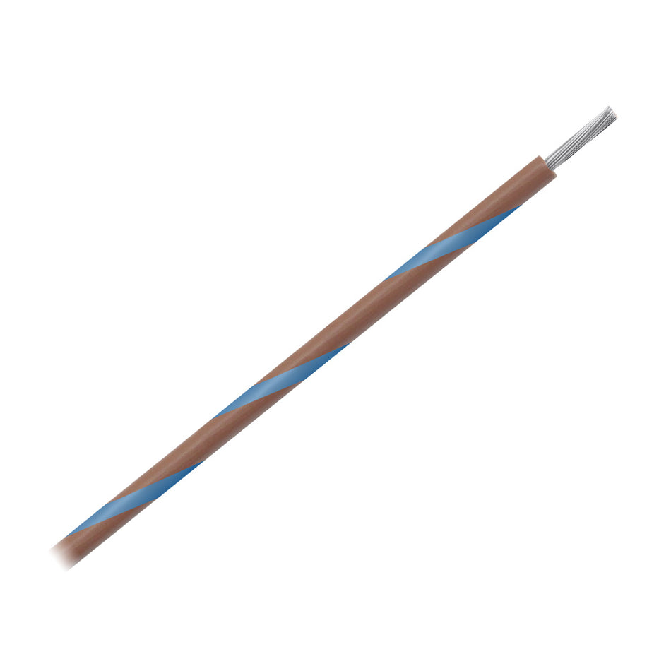 Bobine de fil marin rayé calibre 16 AWG Pacer, 500 pi - Marron avec bande bleue [WUL16BR-6-500]