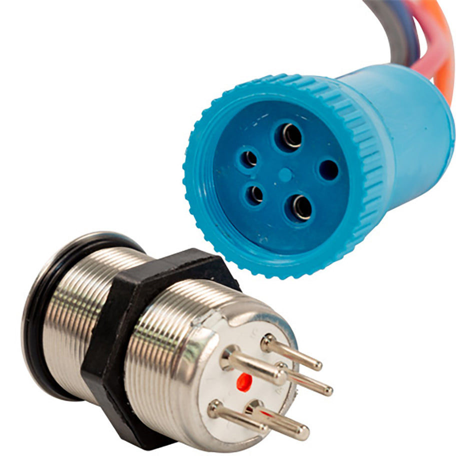 Interrupteur à bouton-poussoir Bluewater 22 mm - Contact marche/arrêt/marche - LED bleue/verte/rouge - Câble de 4 pi [9059-3113-4]