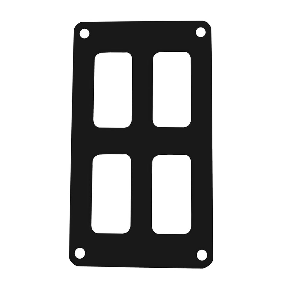 Panneau de commutation Pacer - 2 commutateurs 2 rangées - 3" x 4,75" - Aluminium avec revêtement en poudre noire [PSC-22-BK]