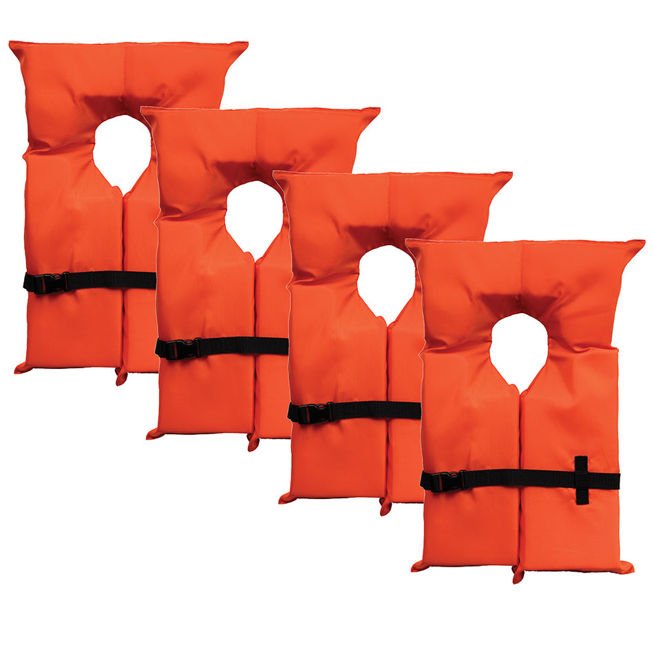 Gilet de sauvetage universel en mousse pour adulte Bluestorm Type II - Orange *Pack de 4 avec sac transparent [BS-T2-ORG-4]