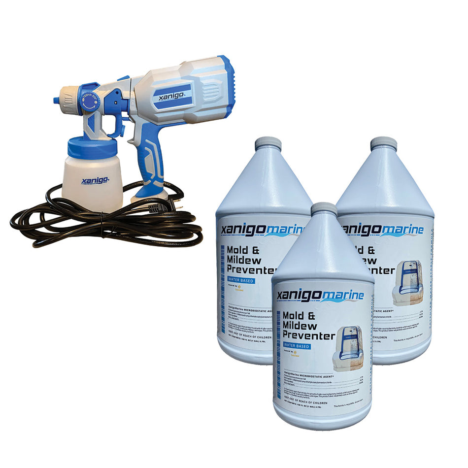 Préventif contre la moisissure marine Xanigo - (3) 1 gallon avec atomiseur Defender GRATUIT - Avec fil [XMMMP3G/ATOMIZER]