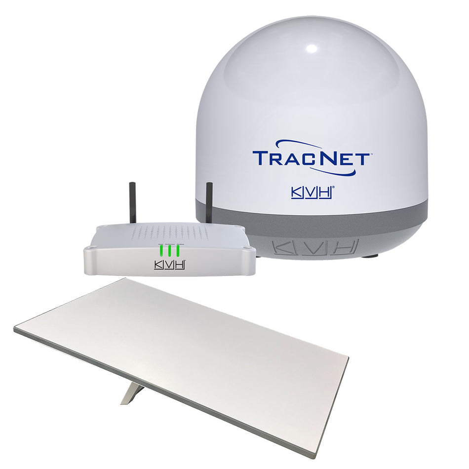 Terminal à écran plat standard KVH Starlink Premium RV avec terminal compact Coastal Pro 5G/WiFi TracNet avec concentrateur TracNet [72-1081/01-0465]