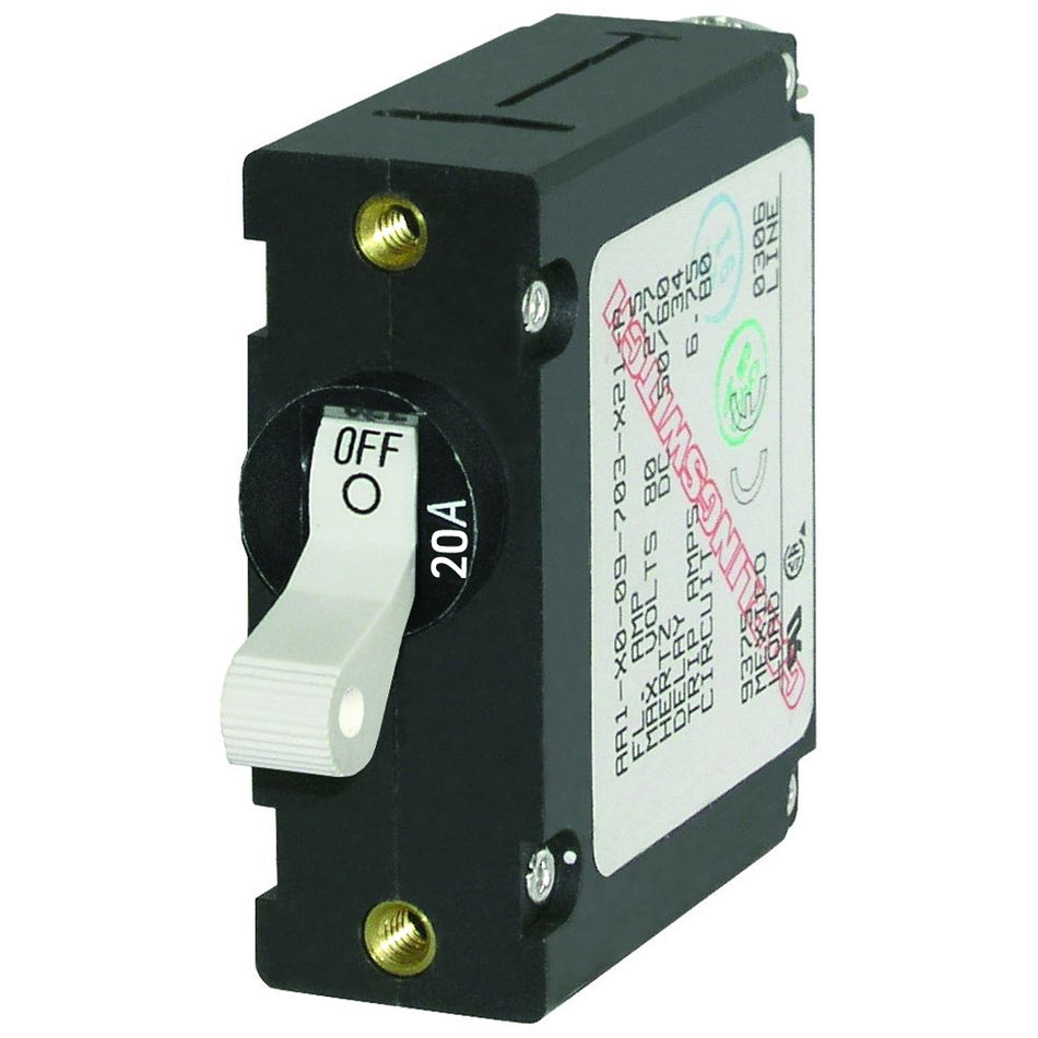 Blue Sea 7214 AC/DC Single Pole Magnetic World Circuit Breaker - 20AMP [7214]