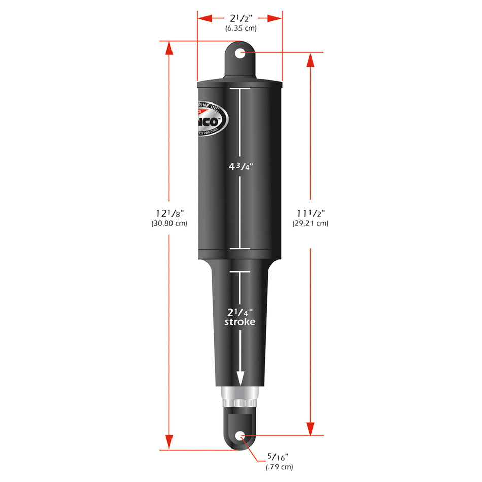 Actionneur standard Lenco 101 - 12 V - Course de 2-1/4" [15054-001]