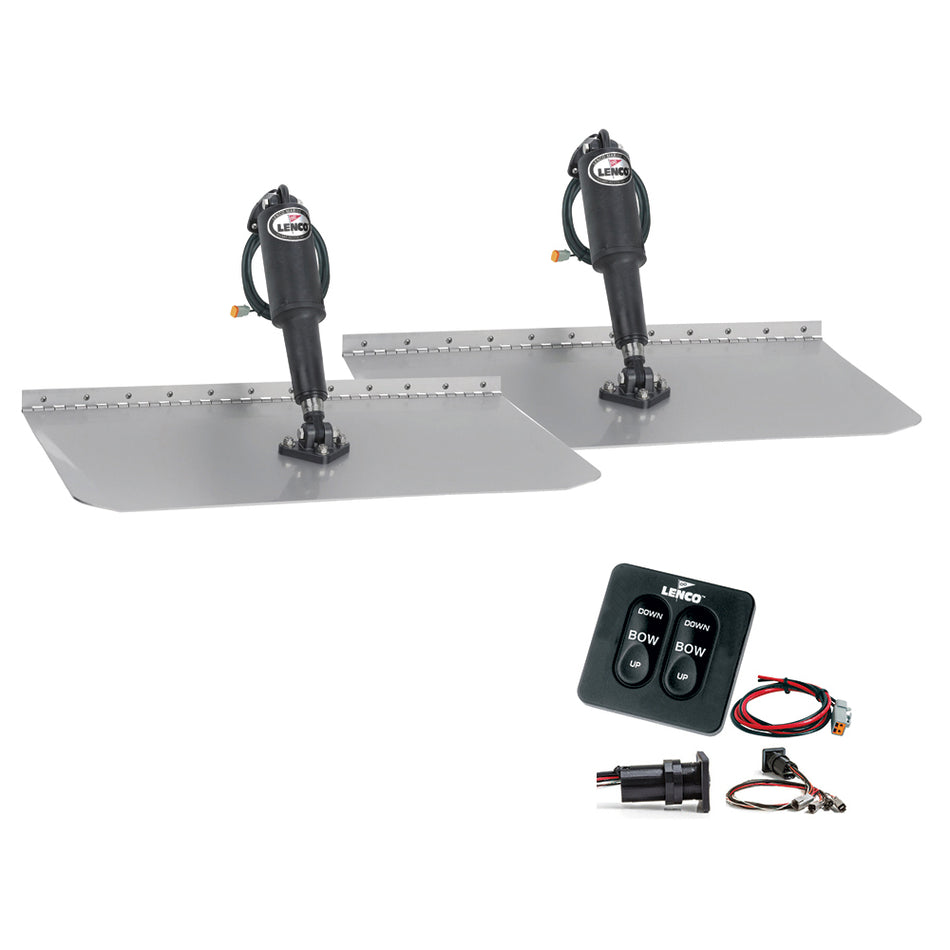 Kit de trim tab standard Lenco 12" x 18" avec kit d'interrupteur tactile standard 12 V [TT12X18]