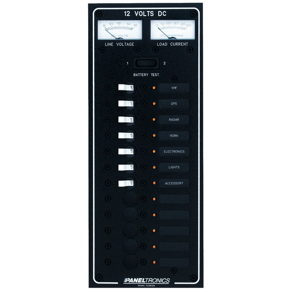 Panneau de disjoncteurs CC standard Paneltronics à 12 positions avec LED [9972220B]