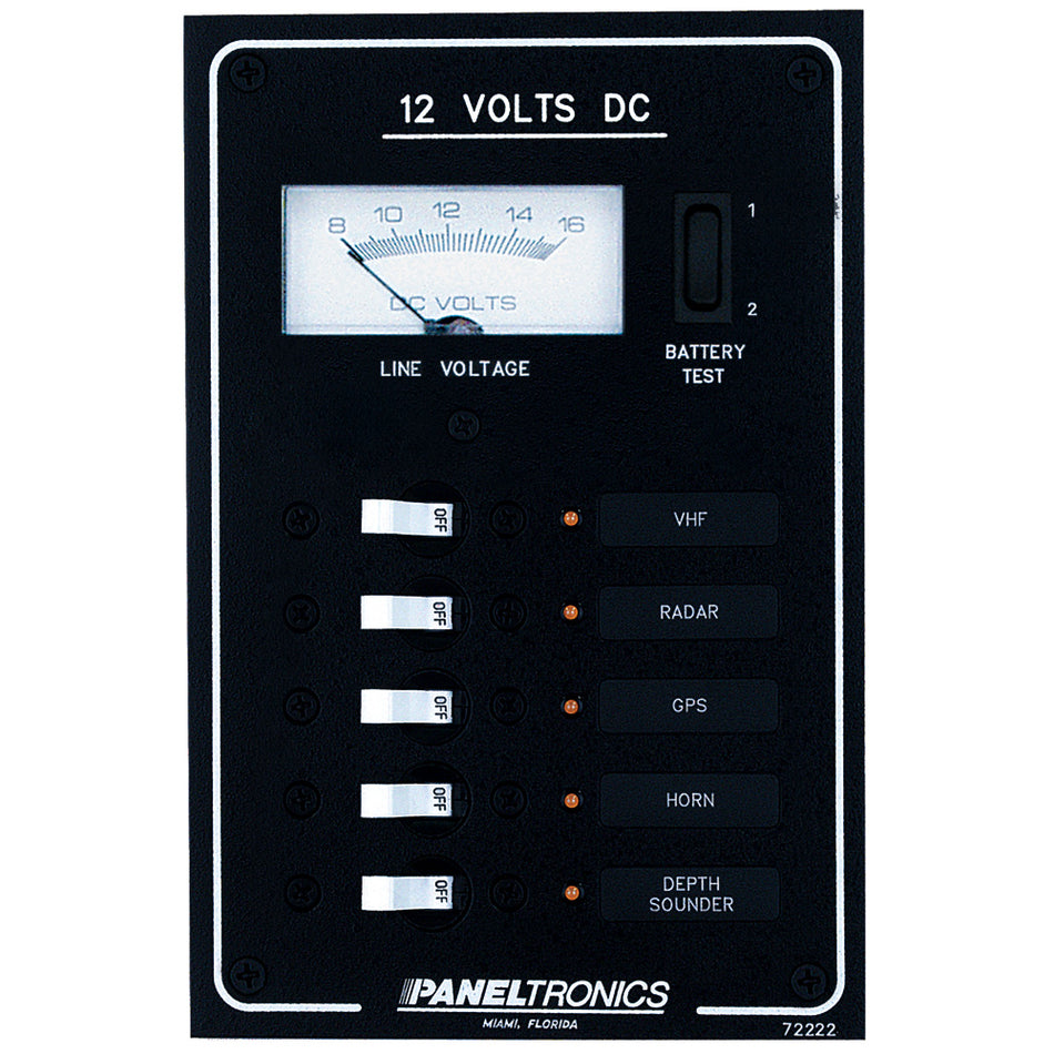 Panneau de disjoncteurs et compteur standard à 5 positions CC Paneltronics avec LED [9972222B]