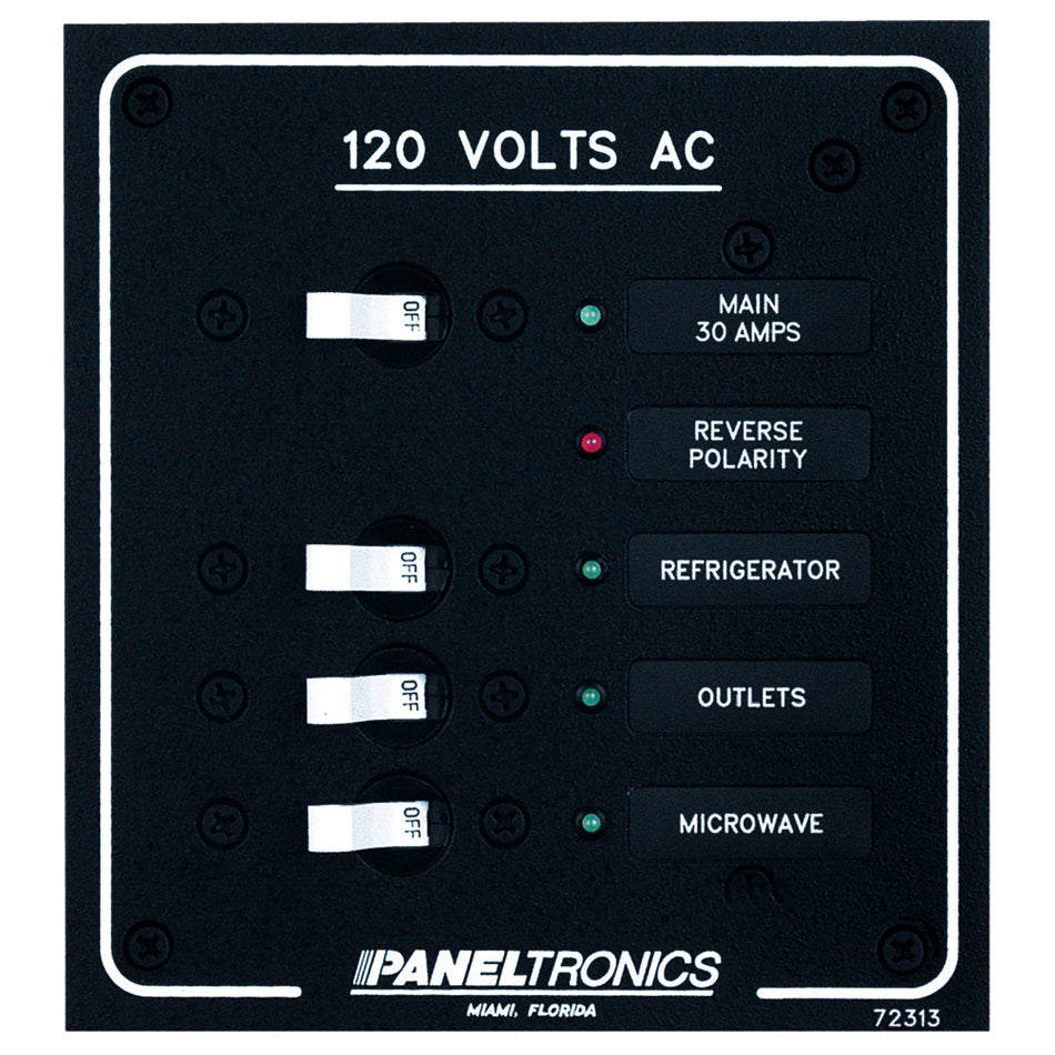 Panneau de disjoncteurs CA standard à 3 positions Paneltronics et alimentation principale avec LED [9972313B]