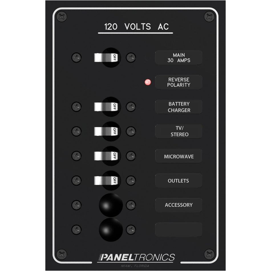 Panneau de disjoncteurs standard à 6 positions Paneltronics AC et alimentation principale [9982305B]