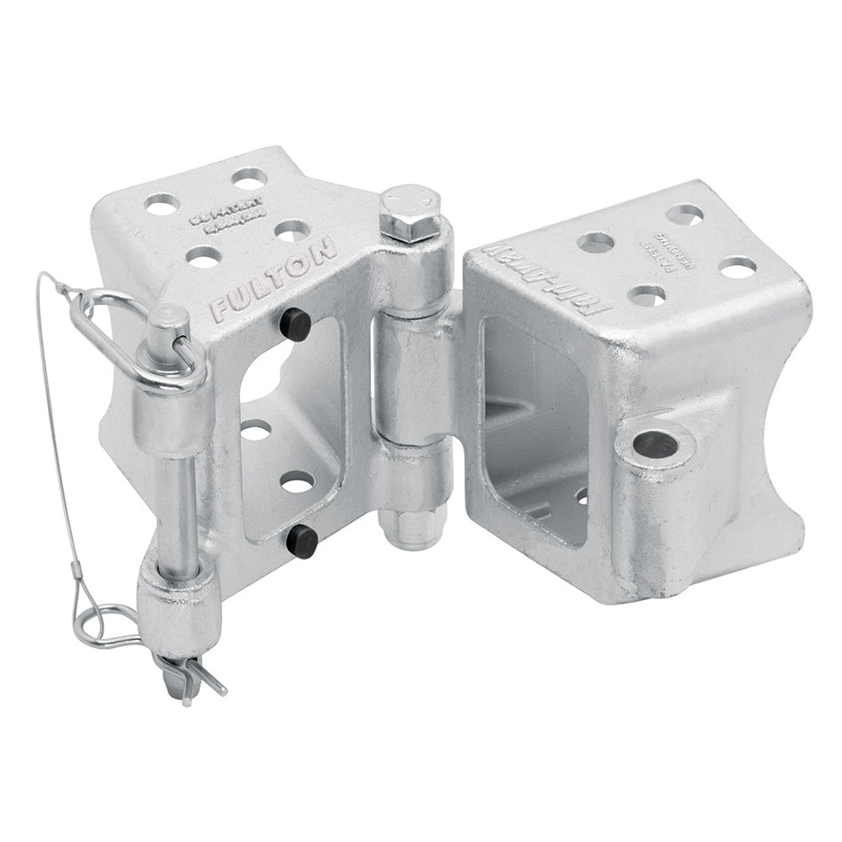 Fulton Fold-Away Bolt-On Hinge Kit 3" x 5" Trailer Beam, Rating 9,000 lbs., 48" Pivot, Z-Max 600 Zinc Finish [HDPB350101]