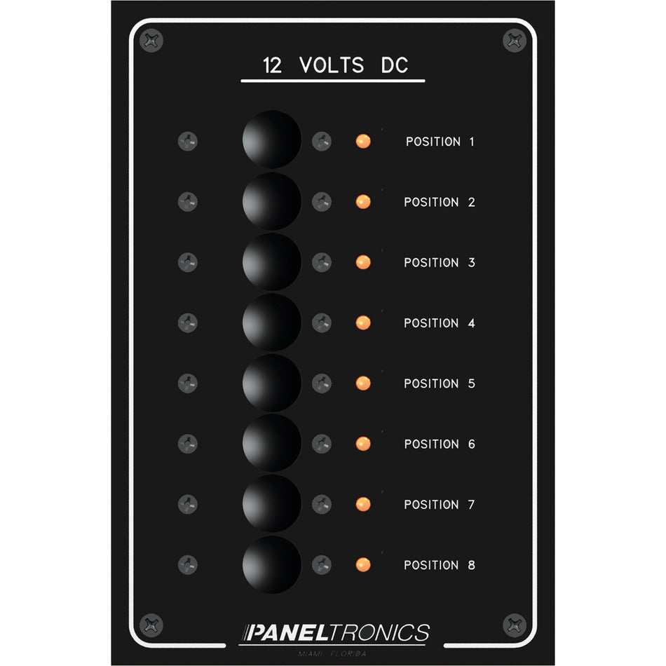 Panneau standard Paneltronics - Disjoncteur CC à 8 positions avec LED [9972208B]