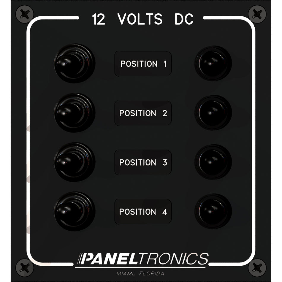 Panneau étanche Paneltronics - Interrupteur à bascule et disjoncteur CC à 4 positions [9960017B]