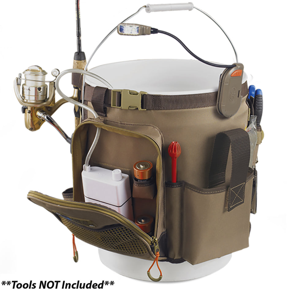 Organisateur de seau Wild River RIGGER de 5 gallons avec lumière, support de pince et cordon rétractable [WL3506]