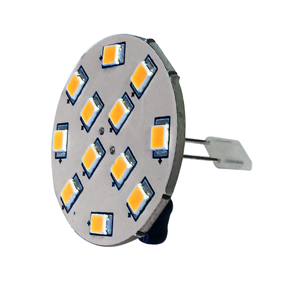 Ampoule LED Lunasea G4 10 broches arrière - 12 VCA ou 10-30 VCC/2 W/140 lumens - Blanc chaud [LLB-21UW-21-00]