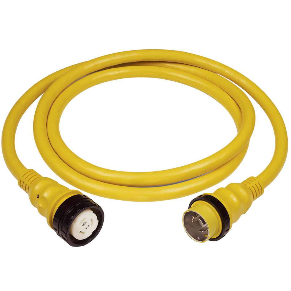 Câble d'alimentation à quai Marinco 50 A 125/250 V - 25 pi - Jaune [6152SPP-25]