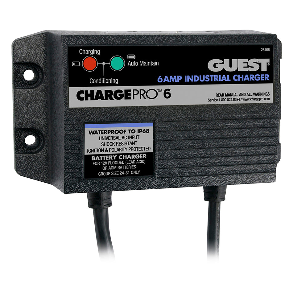 Chargeur de batterie embarqué Guest 6A/12V 1 banque 120V entrée [28106]