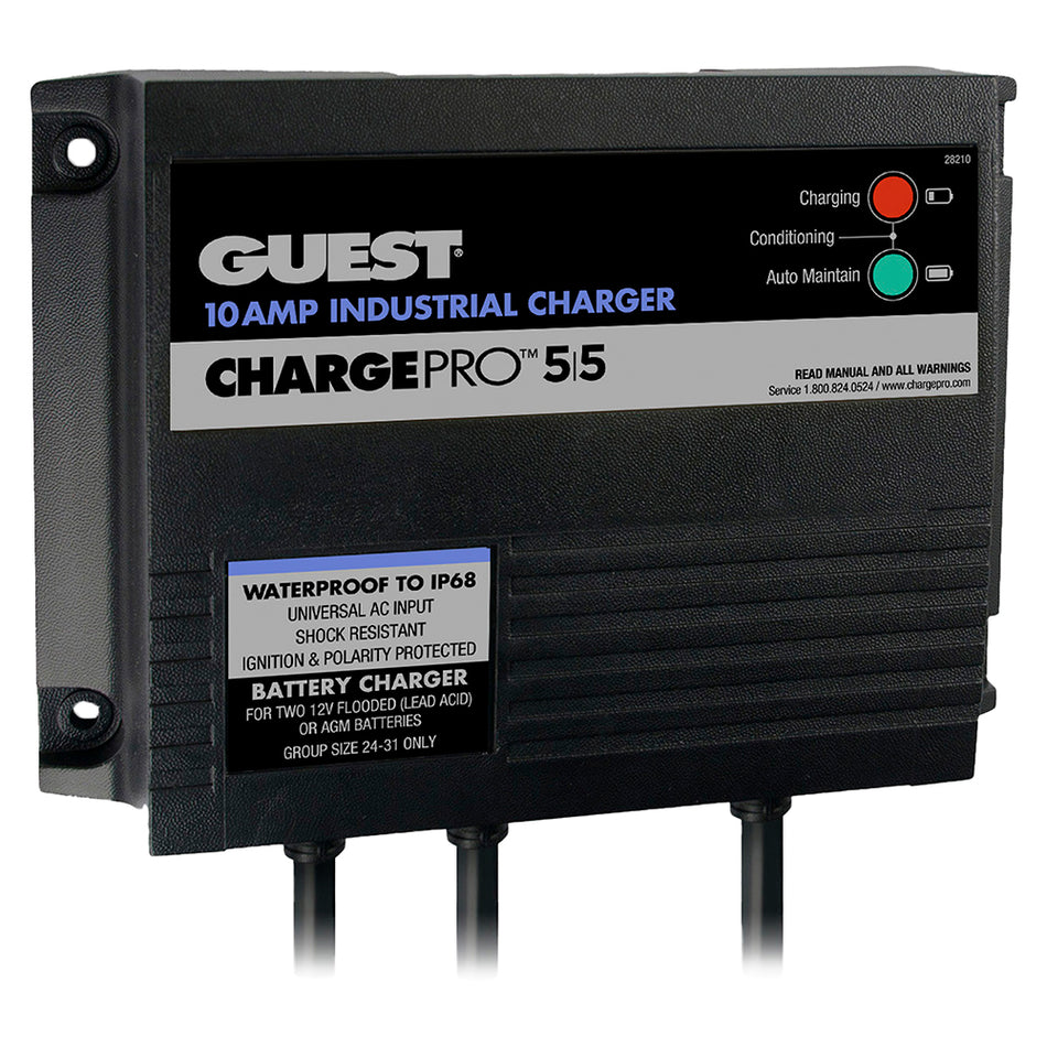 Chargeur de batterie embarqué Guest 10AMP - 12/24V 2 banques 120V entrée [28210]