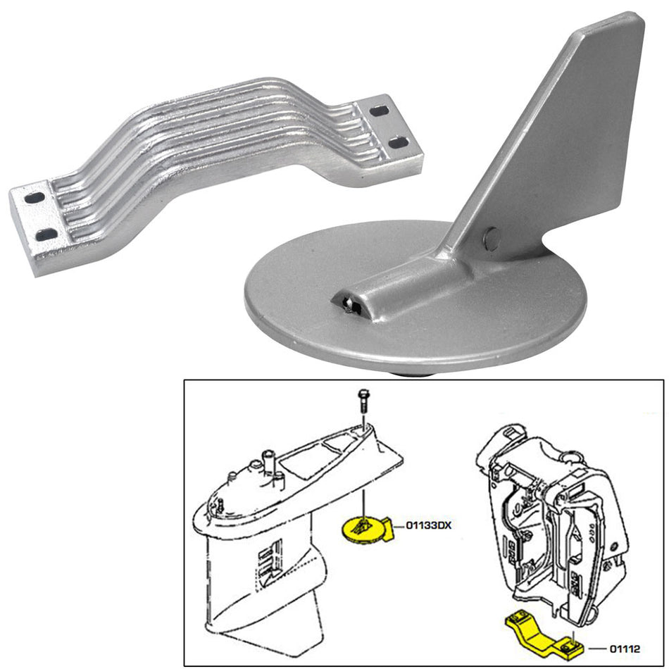 Tecnoseal Anode Kit w/Hardware - Yamaha 150-200HP - Magnesium [21101MG]