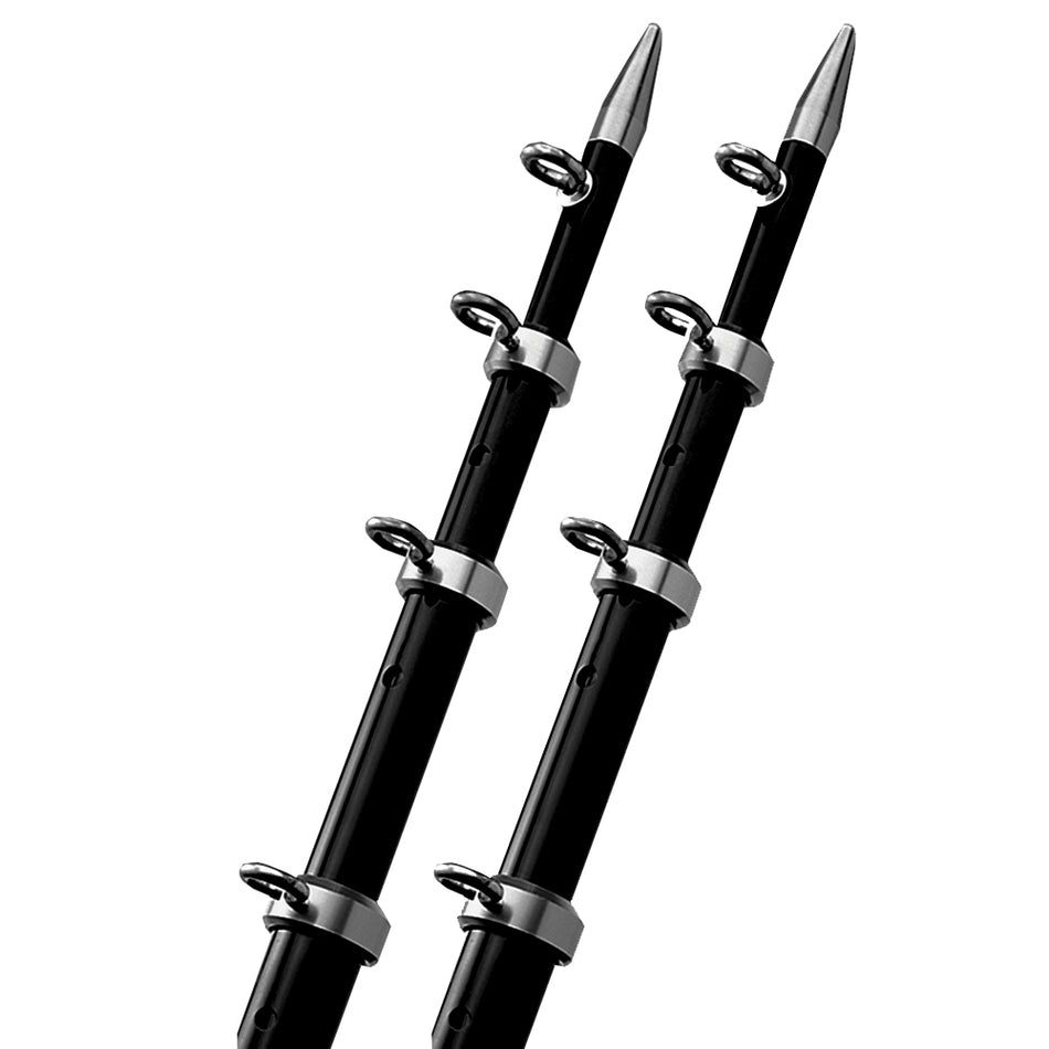 TACO 15' Black/Silver Outrigger Poles - 1-1/8" Diameter [OT-0442BKA15]