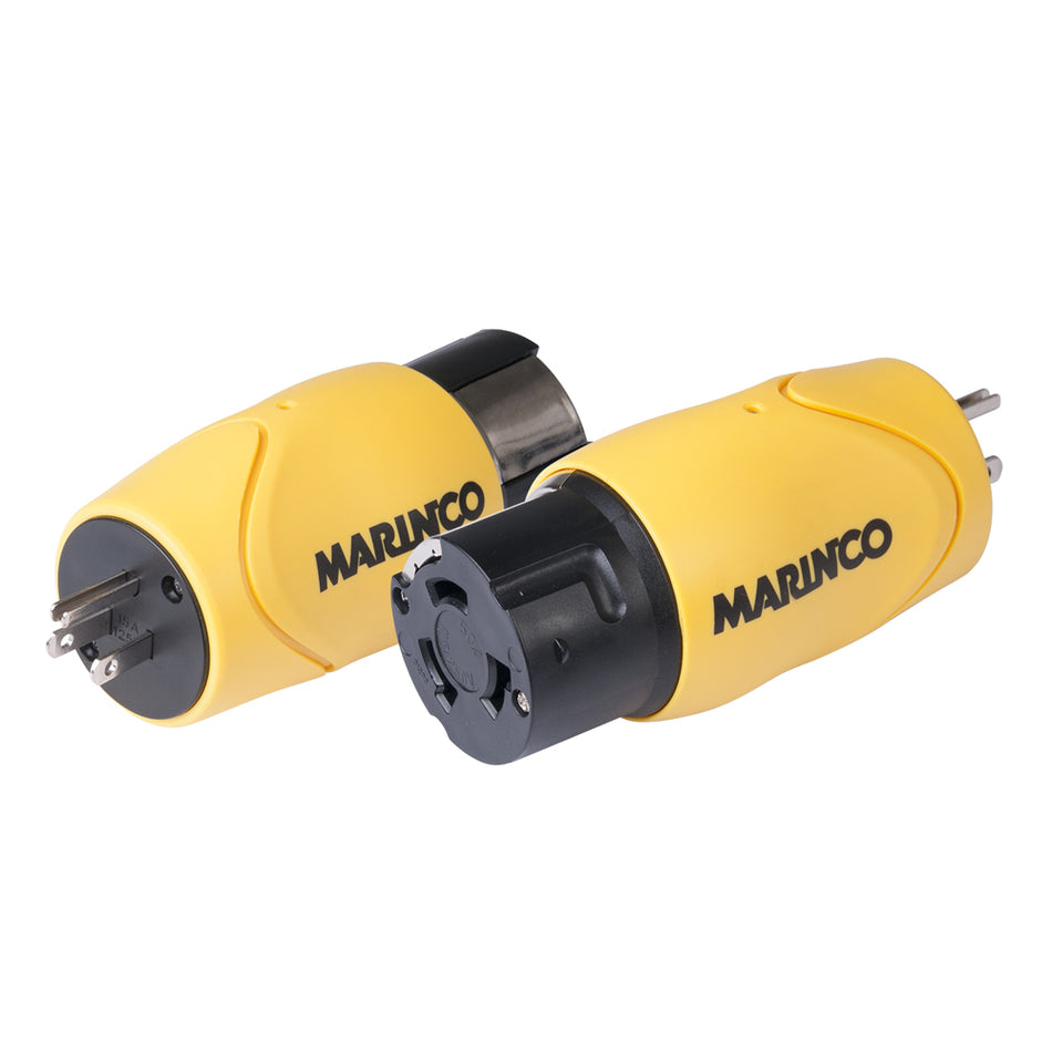 Adaptateur droit Marinco - Lame droite mâle 15 A vers connecteur femelle verrouillable 50 A 125/250 V [S15-504]