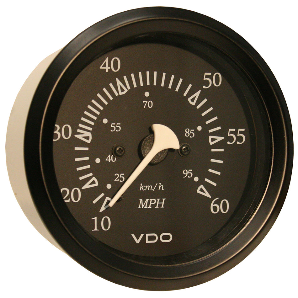 Compteur de vitesse Pitot VDO Cockpit Marine 85 mm (3-3/8") 60 MPH - Cadran/lunette noirs [260-11795]