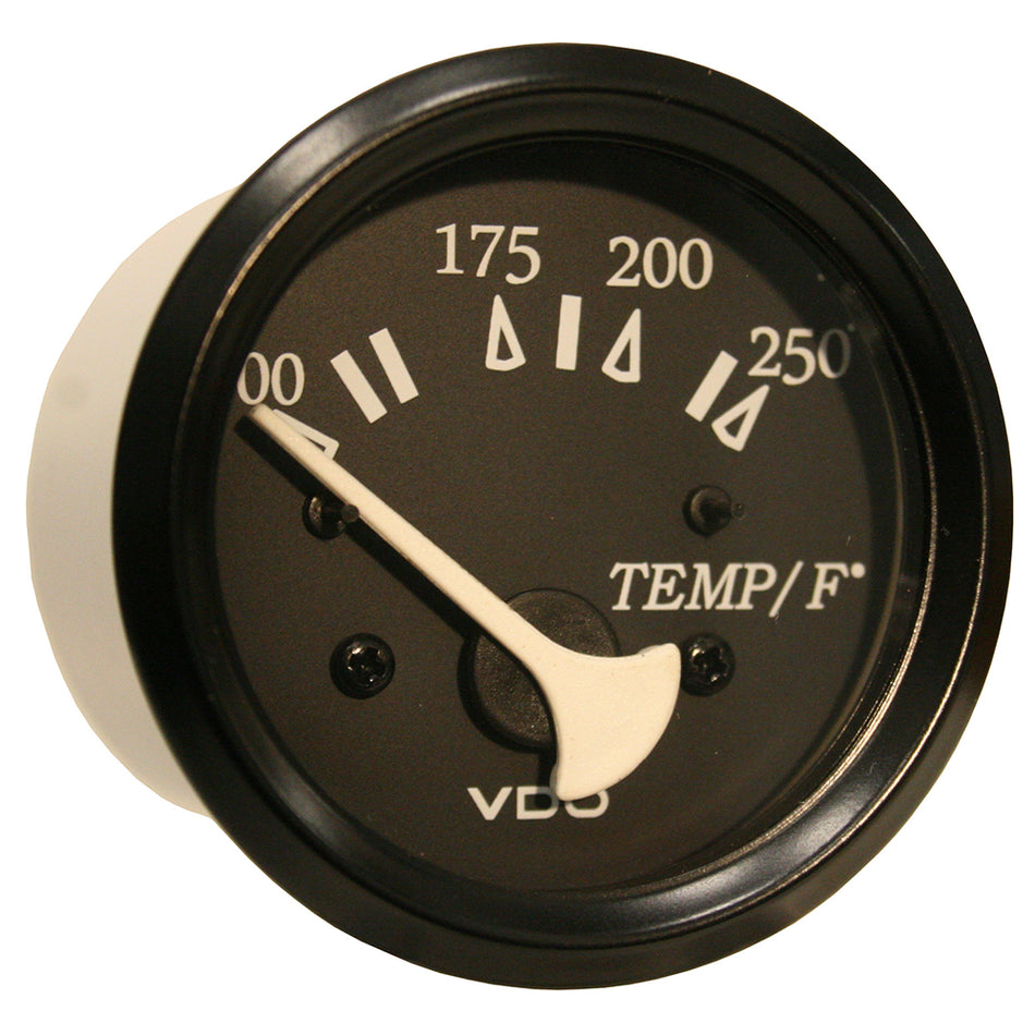 Jauge de température d'eau VDO Cockpit Marine 52 mm (2-1/16") 250 °F - Cadran/lunette noirs [310-11801]