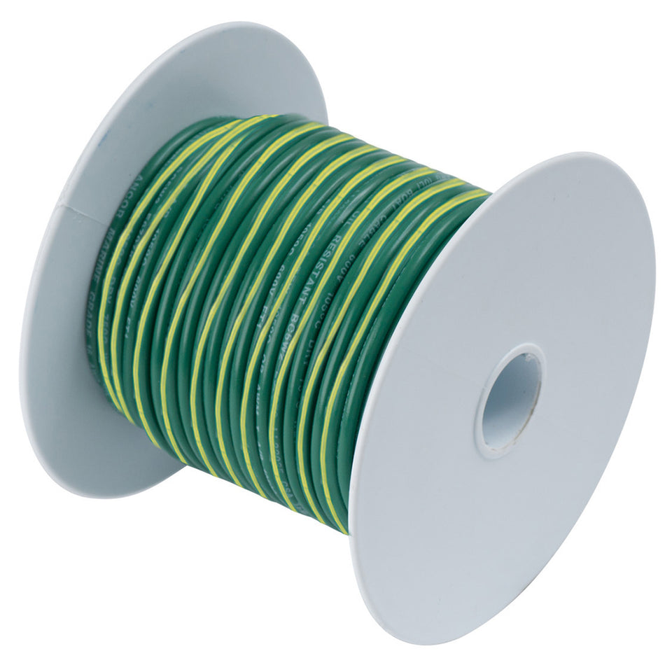 Fil de cuivre étamé Ancor vert avec bande jaune 10 AWG - 25' [109302]