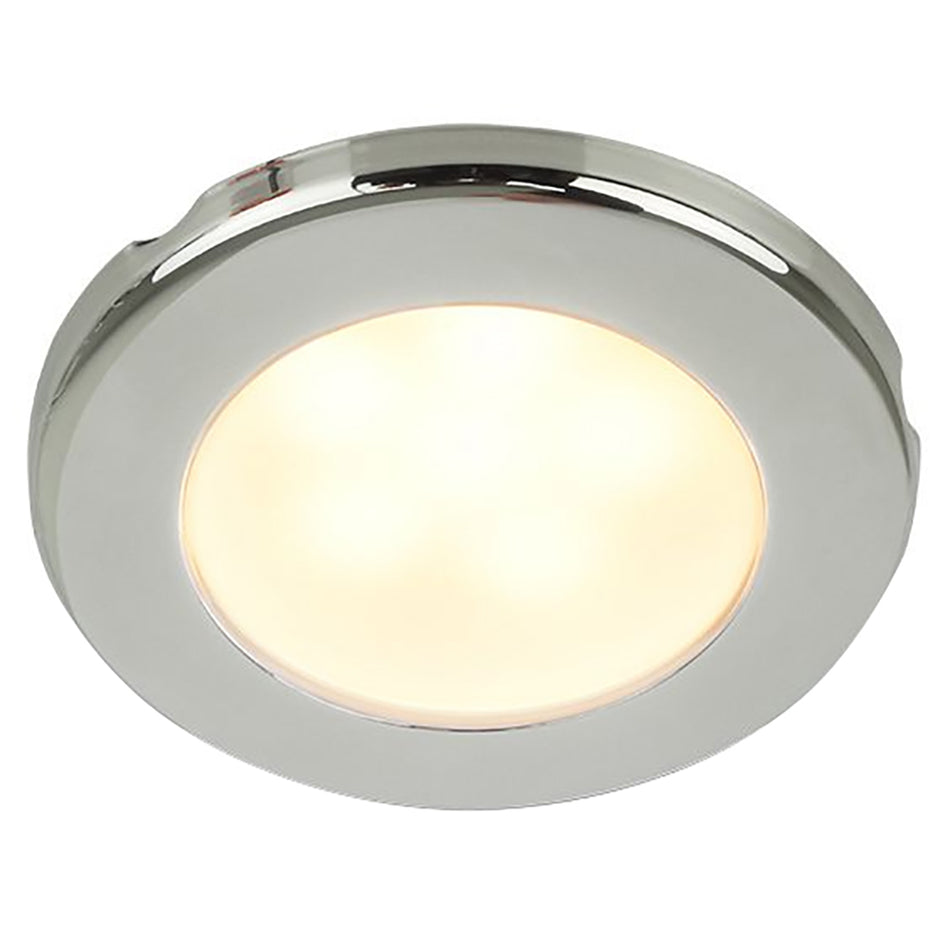 Feu rond à visser Hella Marine EuroLED 75 3" - LED blanc chaud - Bordure en acier inoxydable - 12 V [958109021]