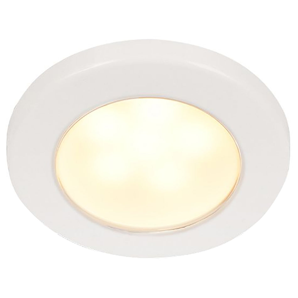 Feu rond à visser Hella Marine EuroLED 75 3" - LED blanc chaud - Bordure en plastique blanc - 12 V [958109011]