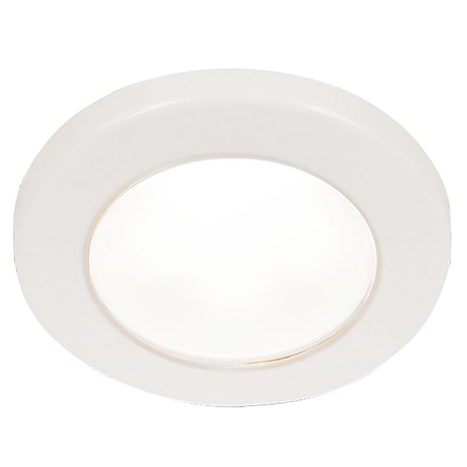 Feu rond à visser Hella Marine EuroLED 75 3" - LED blanche - Bordure en plastique blanc - 12 V [958110011]