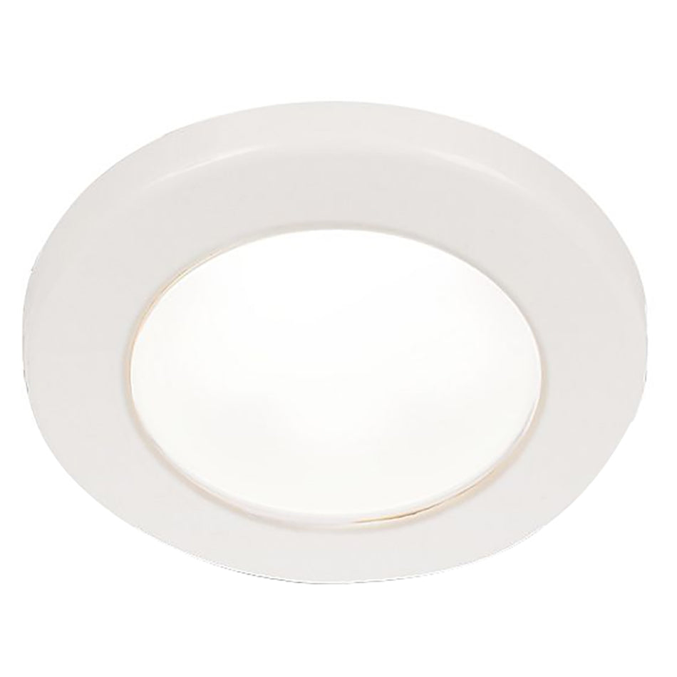 Feu rond à visser Hella Marine EuroLED 75 3" - LED blanche - Bordure en plastique blanc - 24 V [958110111]