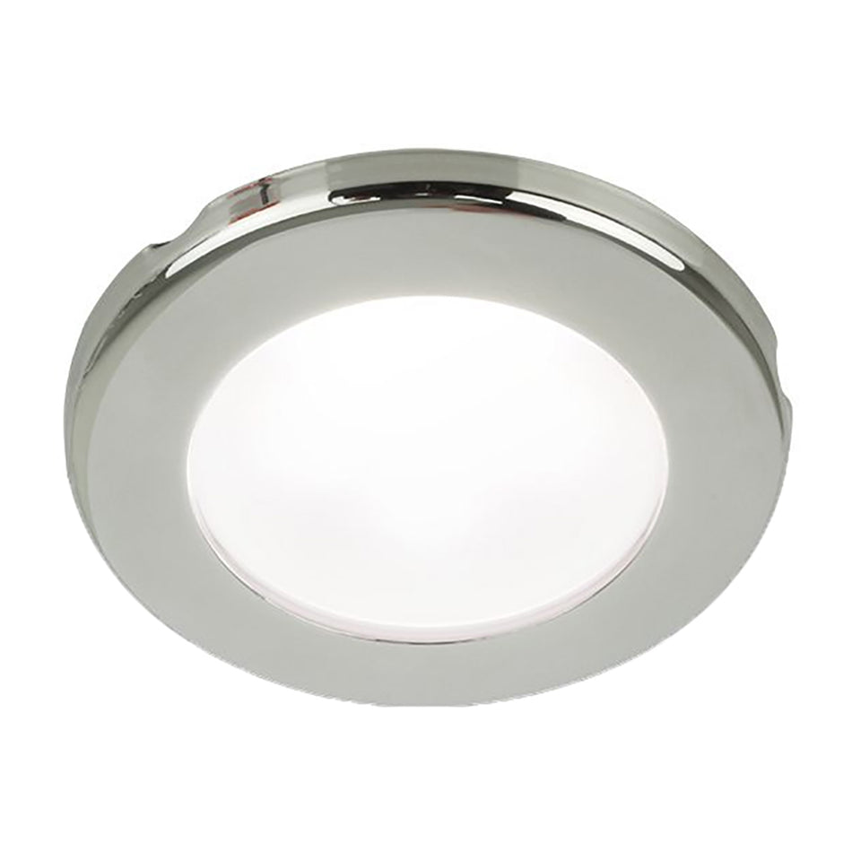 Feu rond à visser Hella Marine EuroLED 75 3" - LED blanche - Bordure en acier inoxydable - 24 V [958110121]