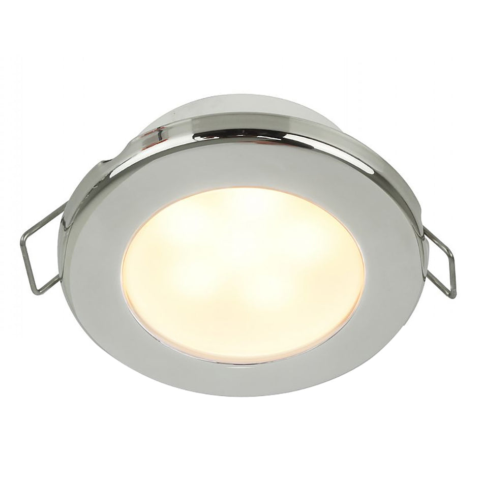 Feu rond à ressort Hella Marine EuroLED 75 3" - LED blanc chaud - Bordure en acier inoxydable - 12 V [958109521]