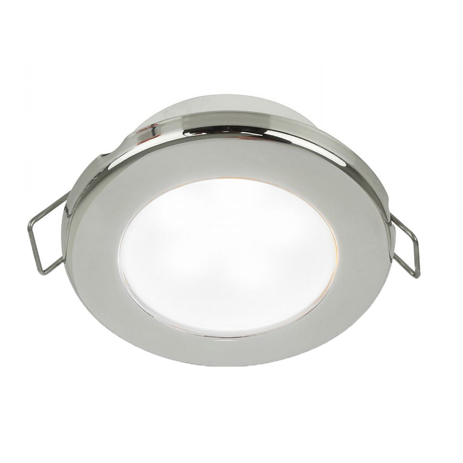 Feu rond à ressort Hella Marine EuroLED 75 3" - LED blanche - Bordure en acier inoxydable - 12 V [958110521]