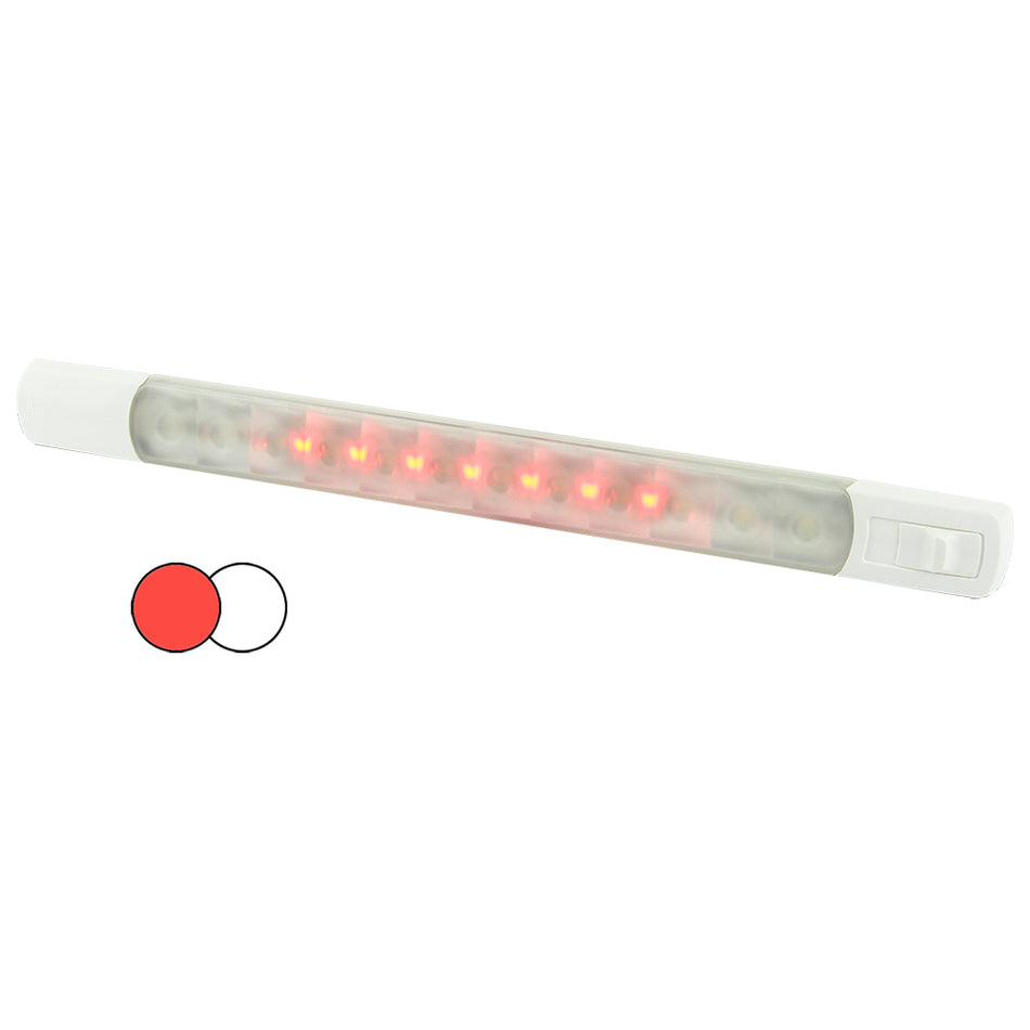 Bande lumineuse de surface Hella Marine avec interrupteur - LED blanches/rouges - 12 V [958121001]