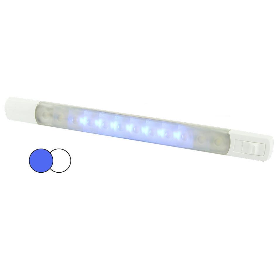 Bande lumineuse de surface Hella Marine avec interrupteur - LED blanches/bleues - 12 V [958121011]