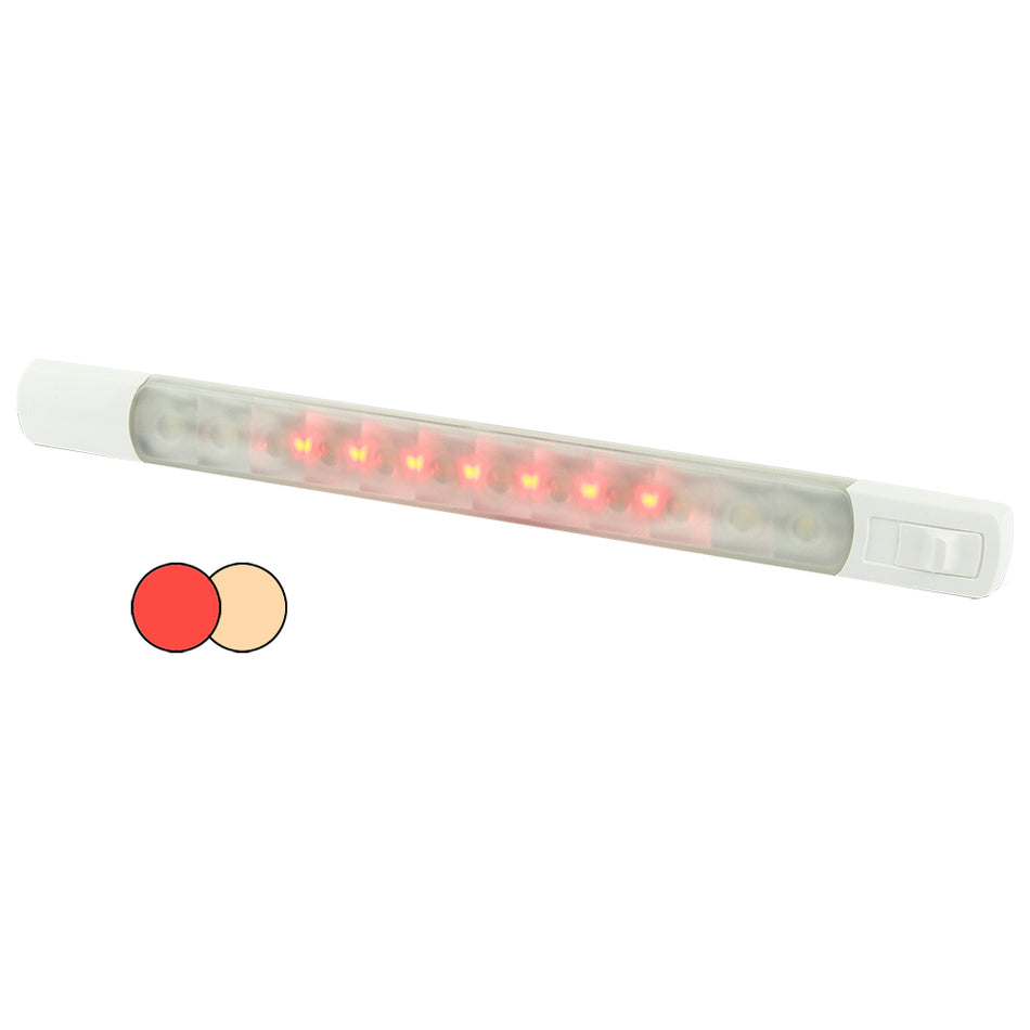 Bande lumineuse de surface Hella Marine avec interrupteur - LED blanc chaud/rouge - 12 V [958121101]