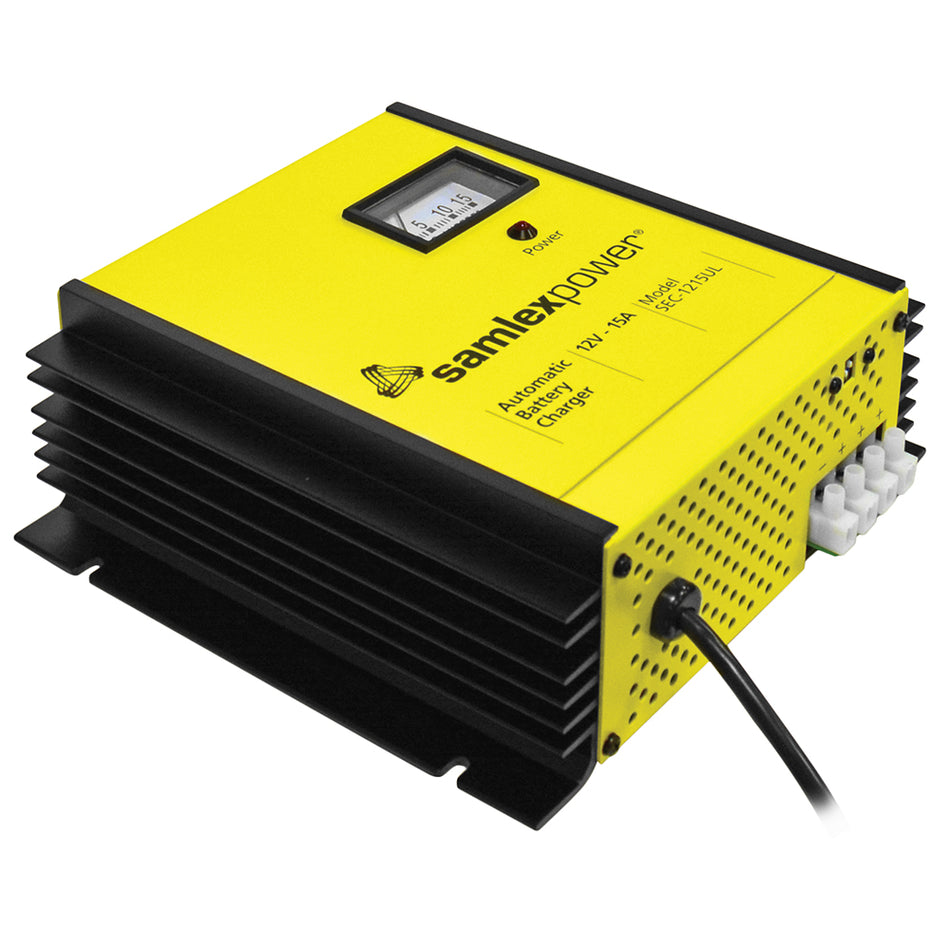 Chargeur de batterie Samlex 15 A - 12 V - 3 banques - 3 étapes avec cosses de commutateur DIP [SEC-1215UL]