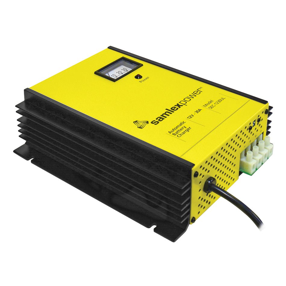 Chargeur de batterie Samlex 30 A - 12 V - 3 banques - 3 étapes avec cosses de commutateur DIP [SEC-1230UL]