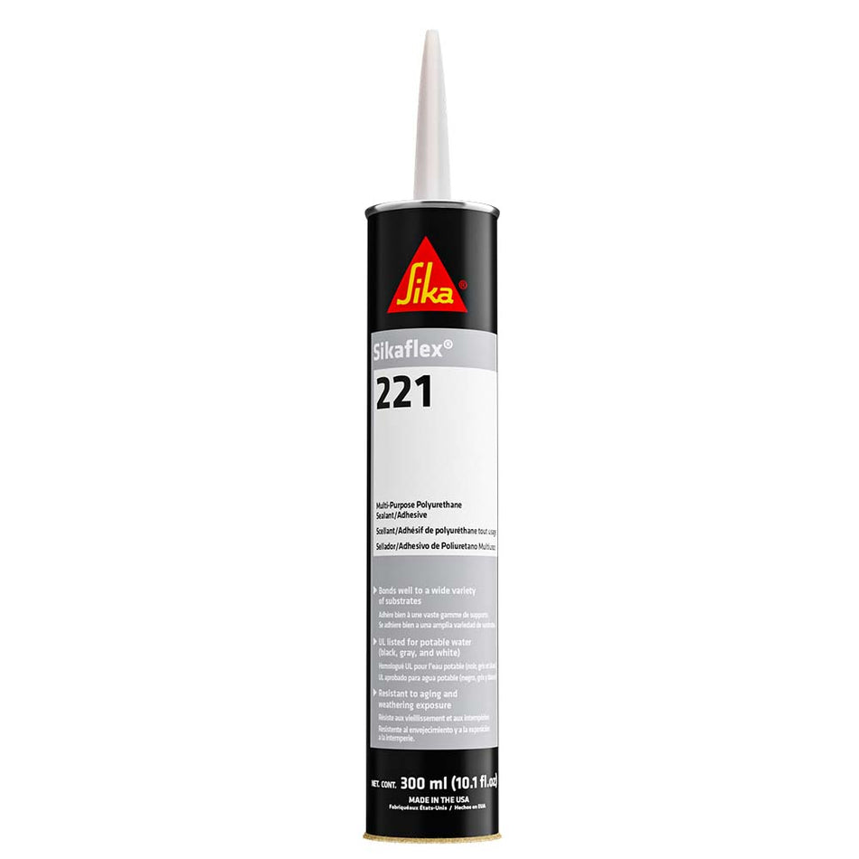 Mastic/adhésif polyuréthane multi-usages Sika Sikaflex 221 - Cartouche de 300 ml - Noir [90893]