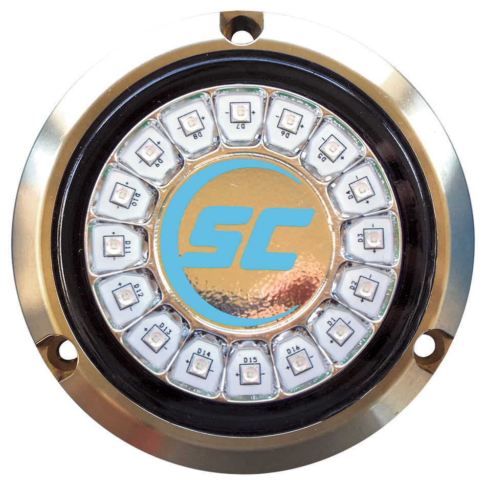 Projecteur sous-marin unicolore bleu Bimini Shadow-Caster - 16 LED - Bronze [SCR-16-BB-BZ-10]