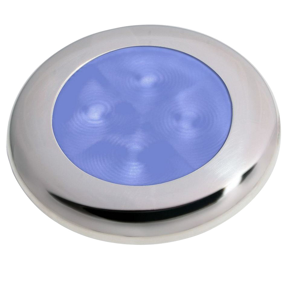 Lampe de courtoisie à LED avec cadre en acier inoxydable poli Hella Marine - Bleu [980503221]