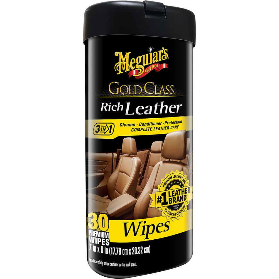 Lingettes nettoyantes et revitalisantes pour cuir Gold Class Rich de Meguiars [G10900]